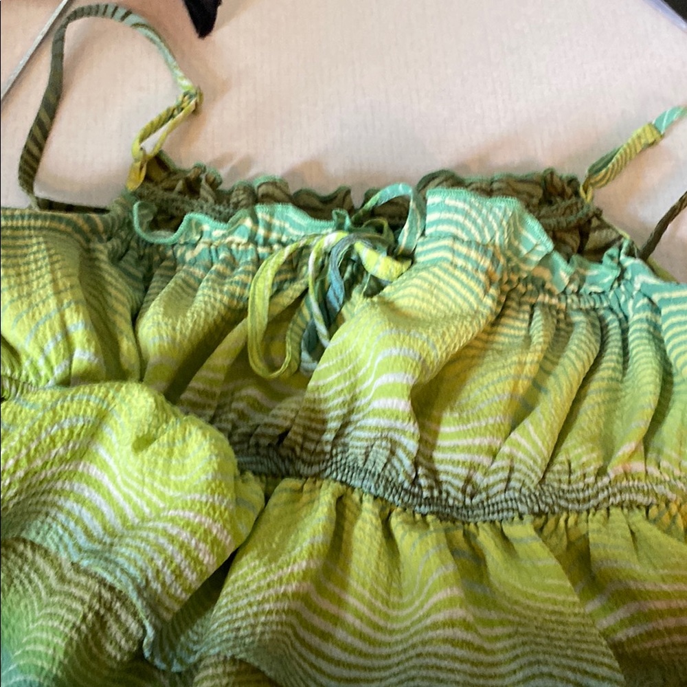 Wild Fable Olive and Mint Textured Top
